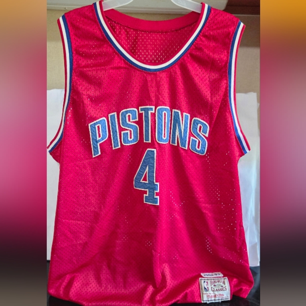 Joe Dumars #4 Alt Pistons Mitchell & Ness Jersey Mens Large $25.00